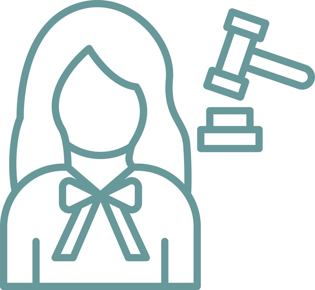 Diseño vectorial Abogado Estilo de icono femenino
