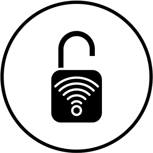Diseño vectorial Abre el estilo del icono de bloqueo inteligente