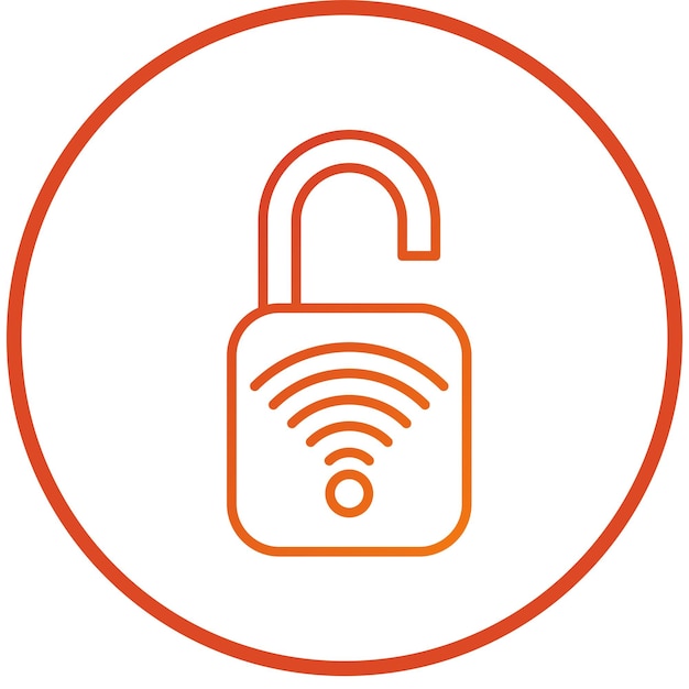 Diseño vectorial Abre el estilo del icono de bloqueo inteligente