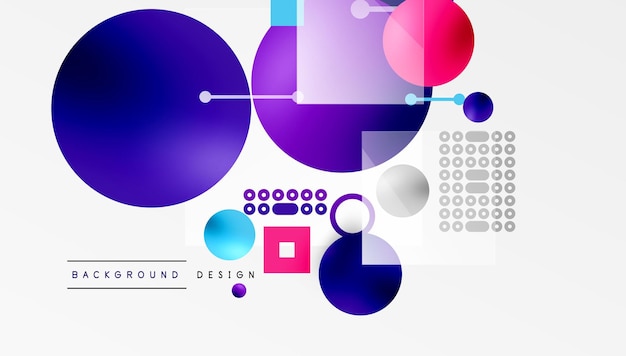 Diseño vectorial abstracto minimalista capas formas geométricas círculos cuadrados y triángulos con suaves gradientes pastel y efectos semitransparentes Perfecto para uso contemporáneo
