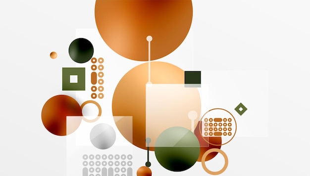 Diseño vectorial abstracto minimalista capas formas geométricas círculos cuadrados y triángulos con suaves gradientes pastel y efectos semitransparentes Perfecto para uso contemporáneo