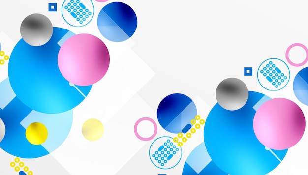 Diseño vectorial abstracto minimalista capas formas geométricas círculos cuadrados y triángulos con suaves gradientes pastel y efectos semitransparentes Perfecto para uso contemporáneo