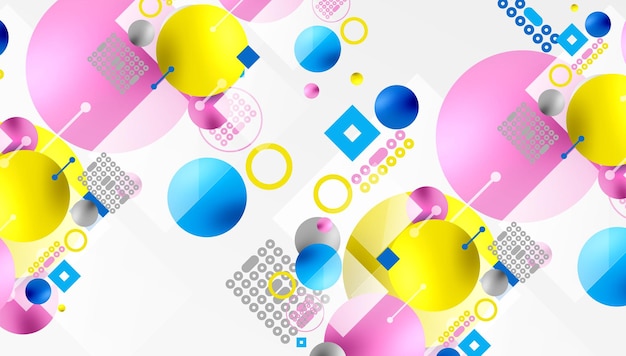 Diseño vectorial abstracto minimalista capas formas geométricas círculos cuadrados y triángulos con suaves gradientes pastel y efectos semitransparentes Perfecto para uso contemporáneo