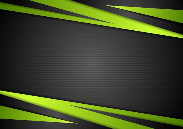 Diseño vectorial abstracto en negro y verde