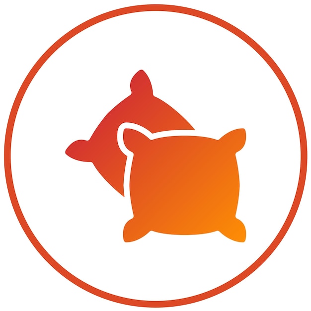 Diseño vectorial Acento Estilo del icono de la almohada