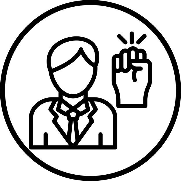 Diseño vectorial activista estilo de icono masculino