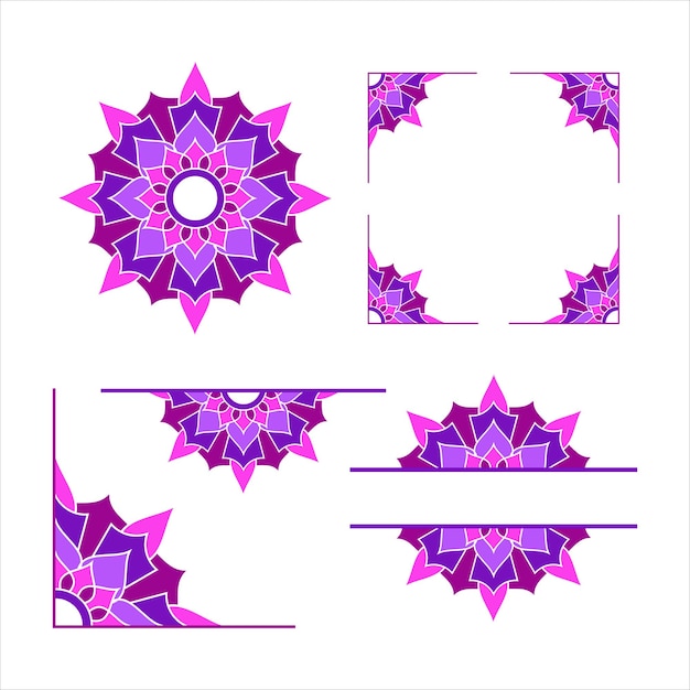 Diseño vectorial de adornos de bodas Mandala