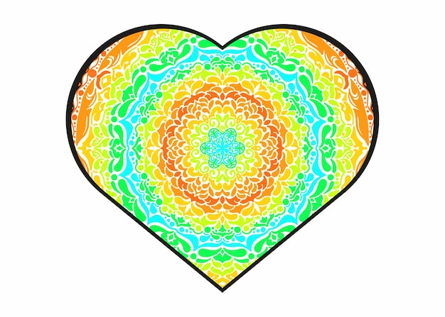 Diseño vectorial de adornos de mandala de amor para la decoración de San Valentín