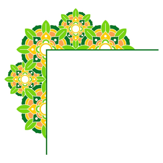 Diseño vectorial de adornos de marcos coloridos de Mandala