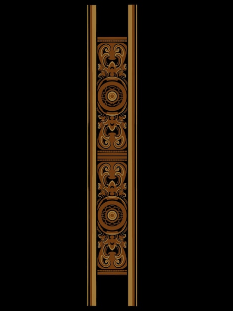 diseño vectorial de adornos de tallado de hojas y flores de lujo únicos colores que se pueden editar