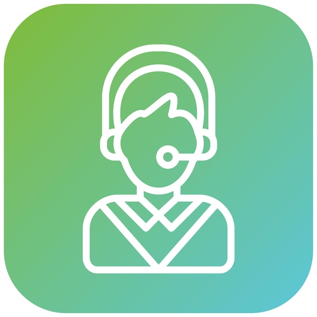 Diseño vectorial Agente de centro de llamadas Estilo de icono