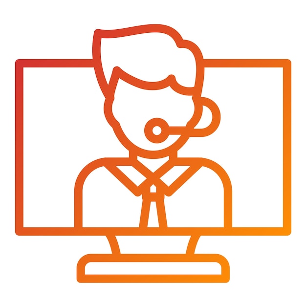Diseño vectorial Agente virtual Estilo de icono