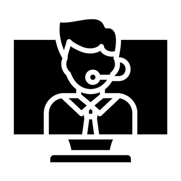 Diseño vectorial Agente virtual Estilo de icono