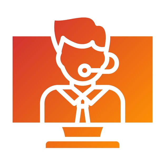 Diseño vectorial Agente virtual Estilo de icono
