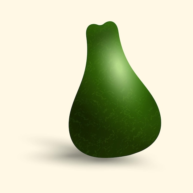 Un diseño vectorial de aguacate verde fresco en un fondo aislado una fruta fresca y saludable