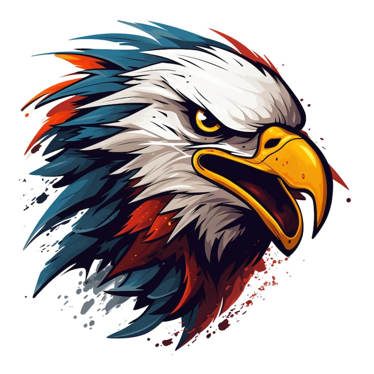 Diseño vectorial de águila de dibujos animados