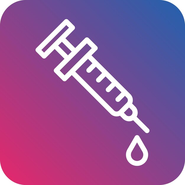 Diseño vectorial de la aguja y la jeringa Estilo del icono