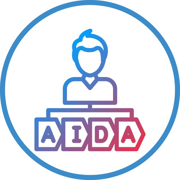Diseño vectorial Aida Estilo de icono