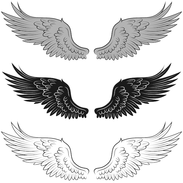 Diseño vectorial de alas de ángel