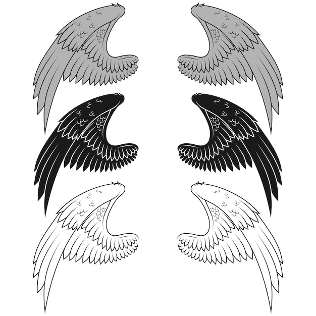 Diseño vectorial de alas de ángel