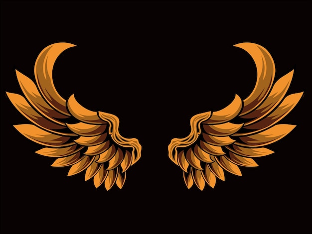 diseño vectorial de alas de pájaro para elementos de color editable