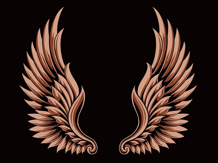 Vector diseño vectorial de alas de pájaro para elementos de color editable