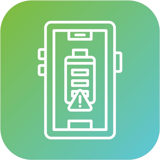 Diseño vectorial Alerta de batería Estilo del icono