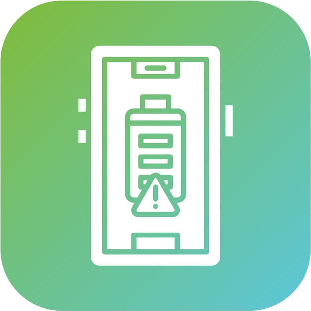 Diseño vectorial Alerta de batería Estilo del icono