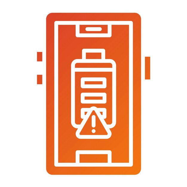 Diseño vectorial Alerta de batería Estilo del icono