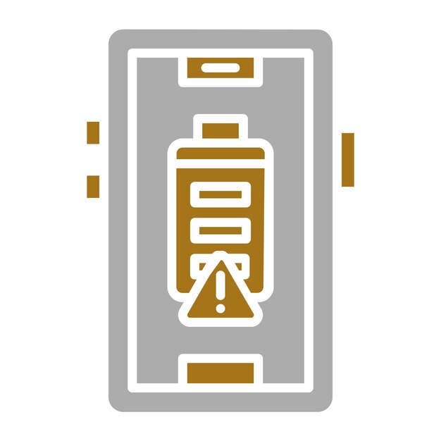 Diseño vectorial Alerta de batería Estilo del icono