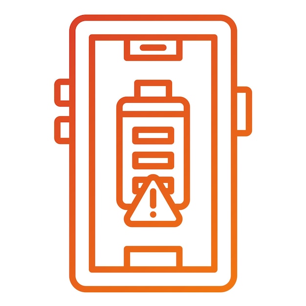 Diseño vectorial Alerta de batería Estilo del icono