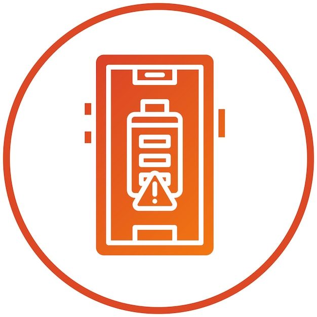Diseño vectorial Alerta de batería Estilo del icono