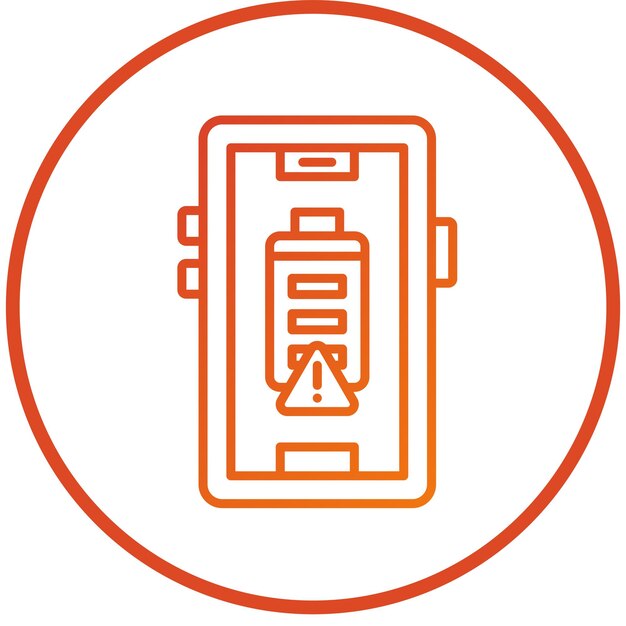 Diseño vectorial Alerta de batería Estilo del icono