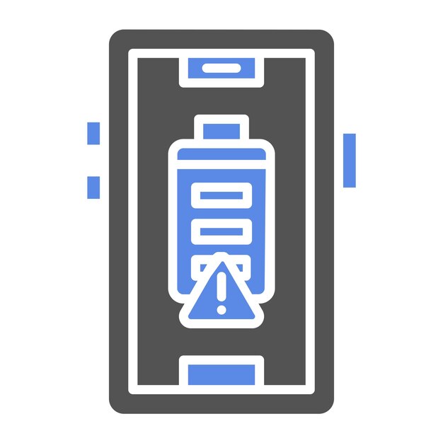 Diseño vectorial Alerta de batería Estilo del icono