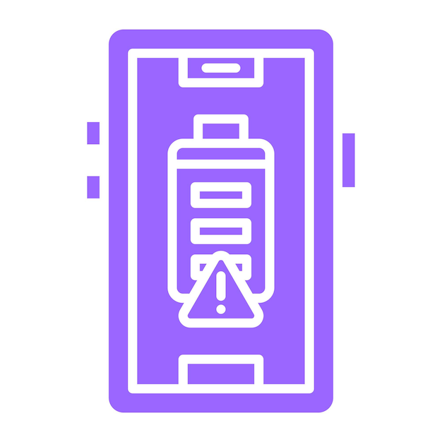 Diseño vectorial Alerta de batería Estilo del icono