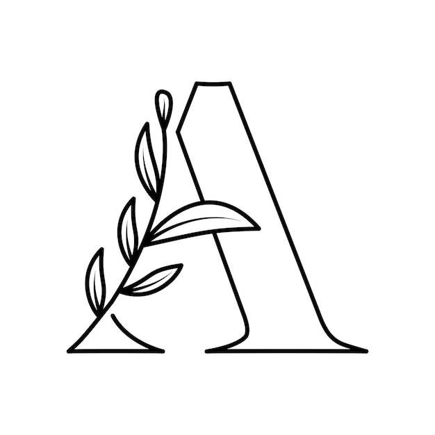 Diseño vectorial del alfabeto botánico floral