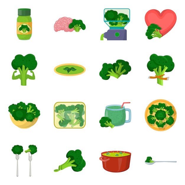 Diseño vectorial de alimentación y dieta. establecer comer y símbolo de stock saludable.