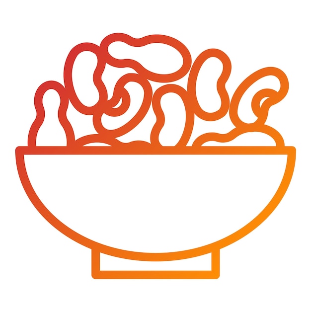 Diseño vectorial de alimentos a base de nueces Estilo de icono