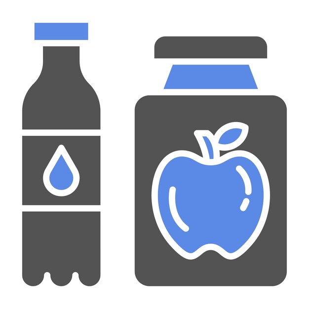 Diseño vectorial de alimentos y bebidas funcionales Estilo de icono