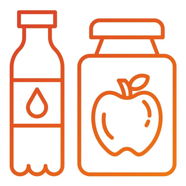 Diseño vectorial de alimentos y bebidas funcionales Estilo de icono