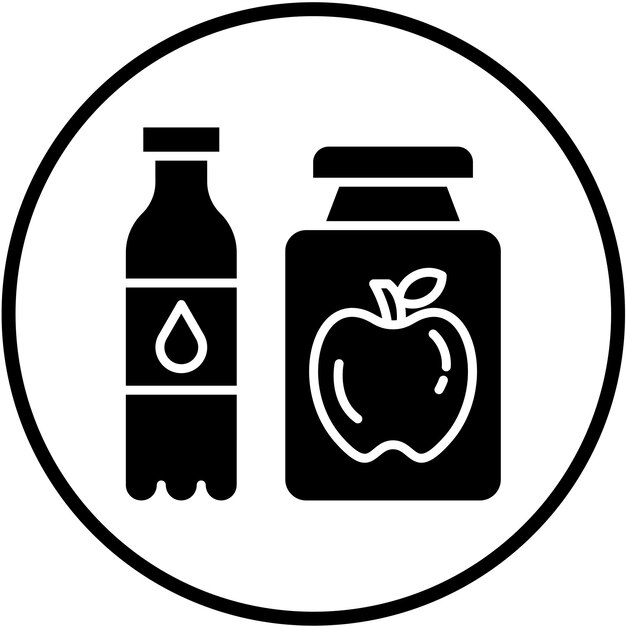 Diseño vectorial de alimentos y bebidas funcionales Estilo de icono