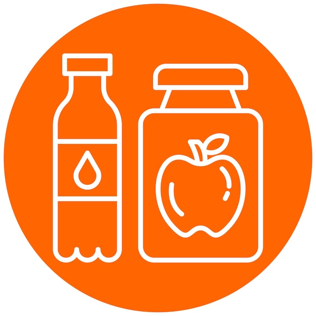Diseño vectorial de alimentos y bebidas funcionales Estilo de icono