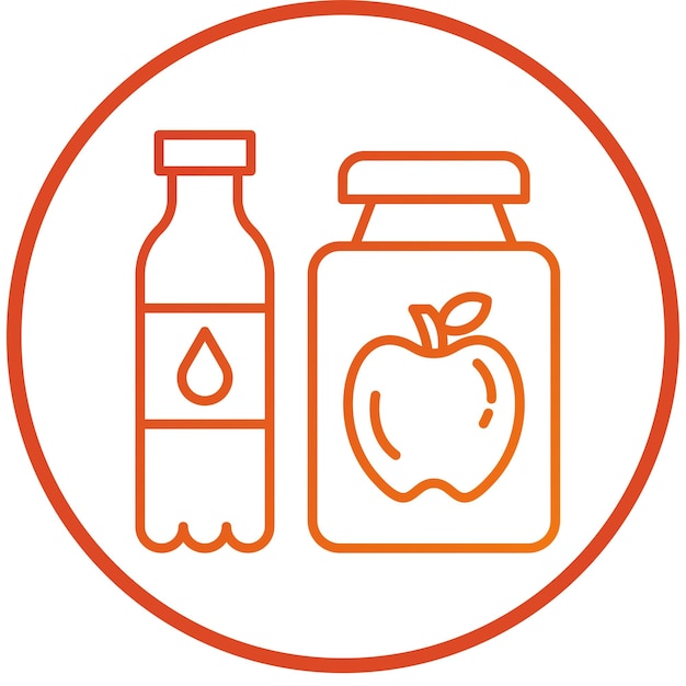 Diseño vectorial de alimentos y bebidas funcionales Estilo de icono