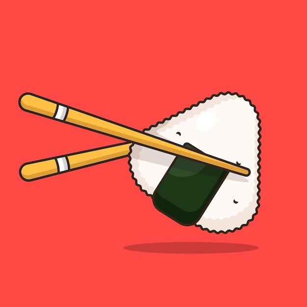 Diseño vectorial de alimentos onigiri y sushi