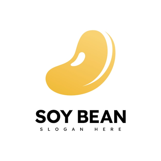 Diseño vectorial de alimentos saludables con logotipo de frijol de soja