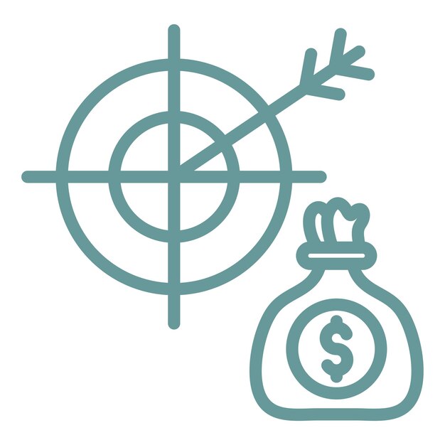 Diseño vectorial de almacenamiento para un estilo de icono de meta