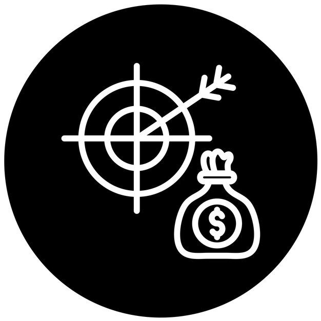 Diseño vectorial de almacenamiento para un estilo de icono de meta