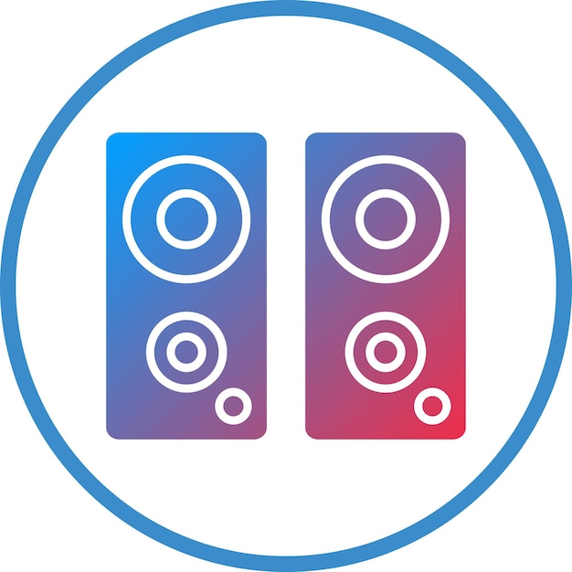 Diseño vectorial de los altavoces Estilo del icono