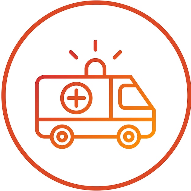 Diseño vectorial de la ambulancia Van Icon Style