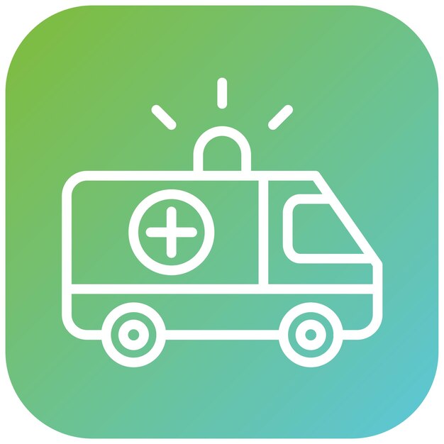 Diseño vectorial de la ambulancia Van Icon Style